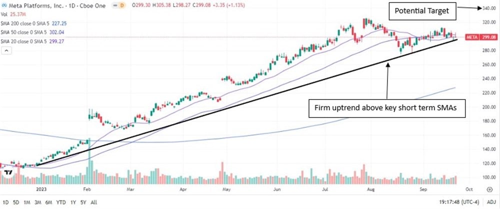 meta stock chart 