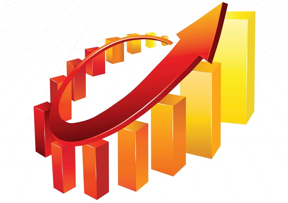 chart showing arrows spiraling higher