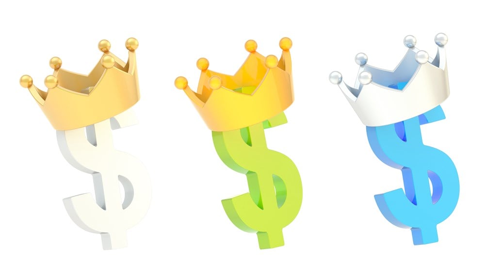 illustration of dollar signs with crown on each
