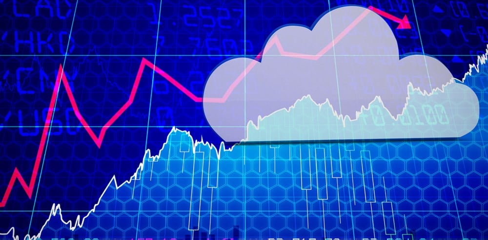 Cloud stocks image with a cloud and chart
