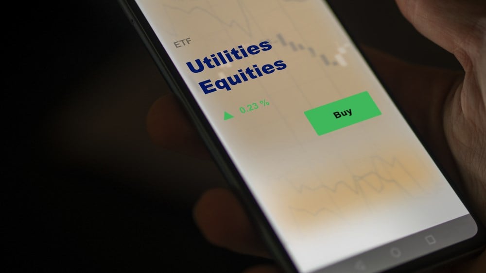 Utilities stocks on a phone