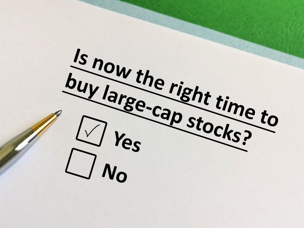 One person is answering question about investment. He thinks it  is now the right time to buy large-cap stocks. How and why to invest in large cap stocks