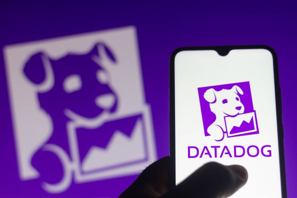 August 9, 2021, Brazil. In this photo the Datadog logo seen displayed on a smartphone