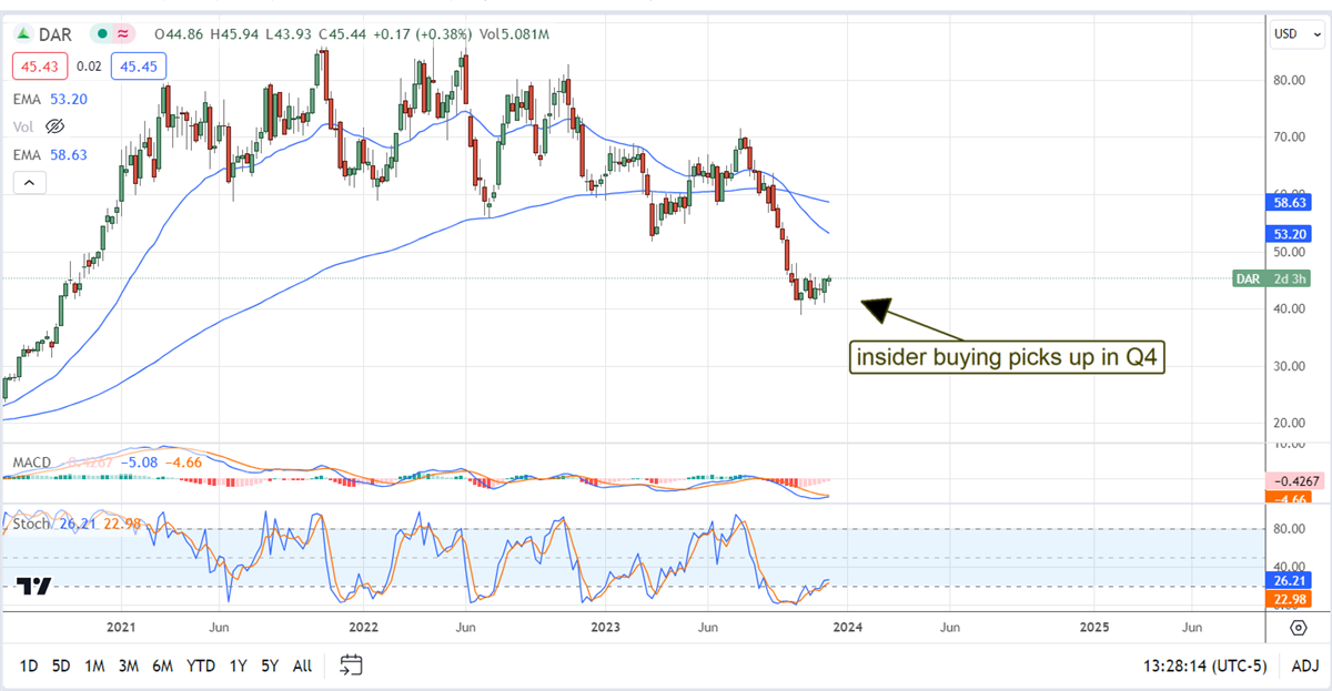 Darling Ingredients stock price 