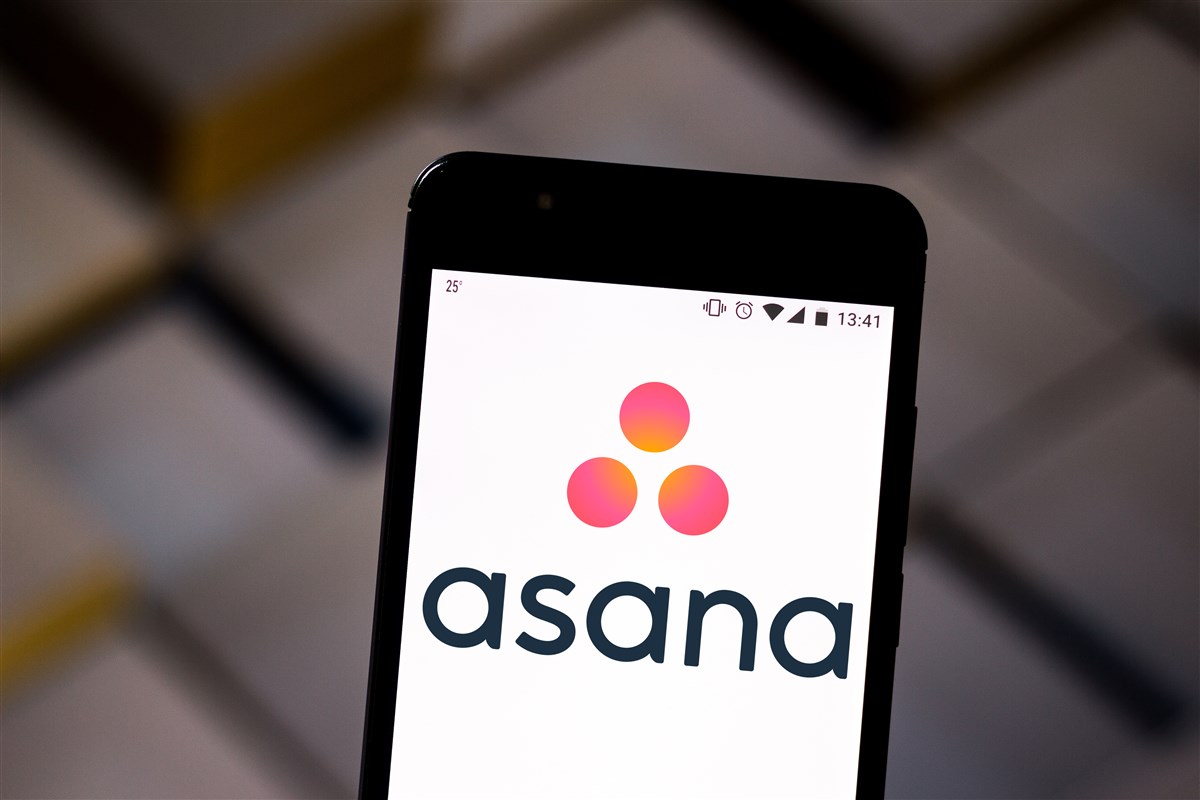 asana logo displayed on mobile device
