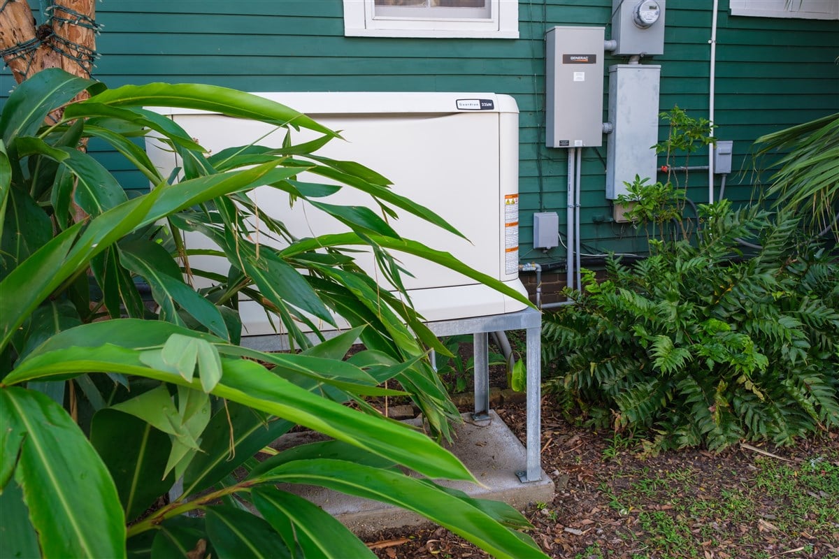 photo of generac generator outside a home