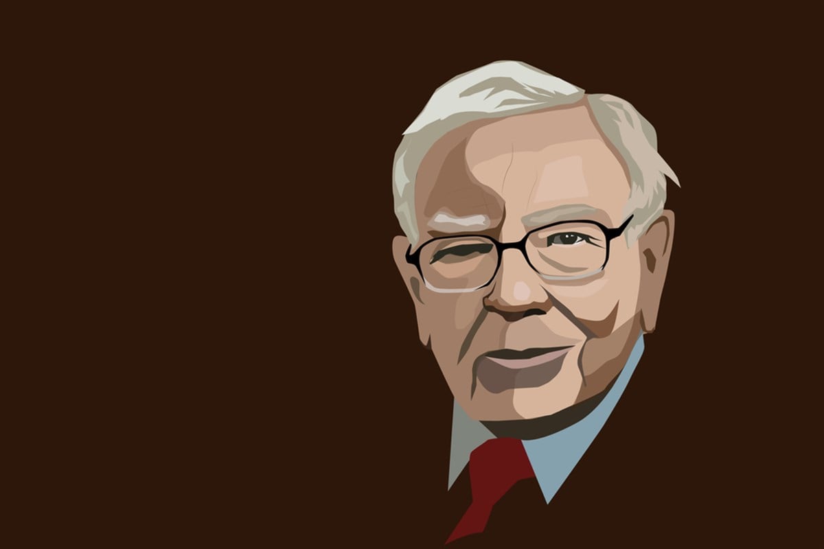 Warren Buffett portrait, vector illustration.