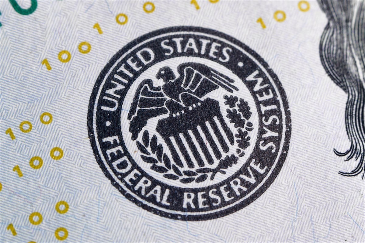 Photo of federal reserve system symbol one hundred dollar billl