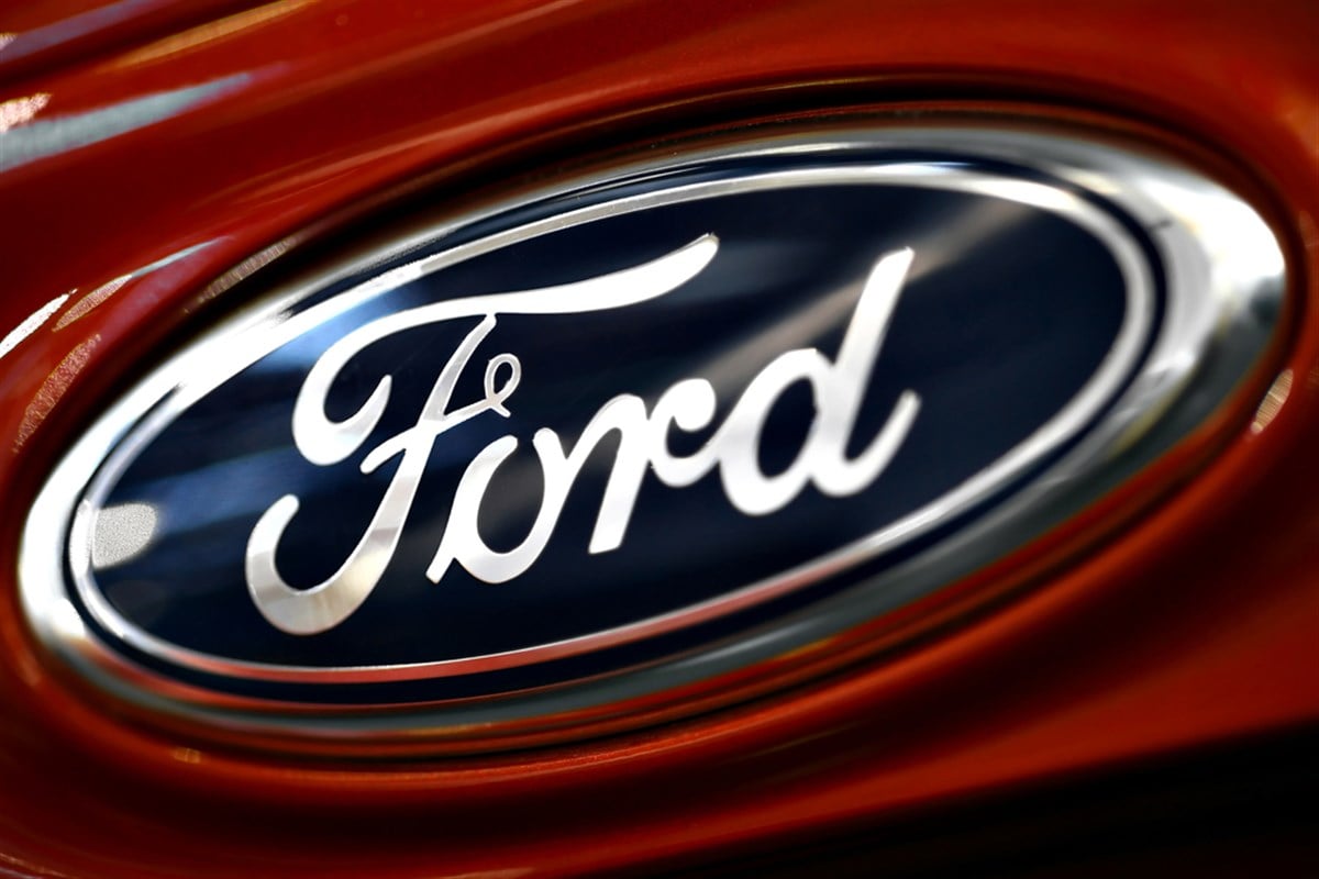 Bucharest, Romania - October 22, 2012: Ford logo is displayed on a car in Bucharest. Ford Motor Company is an American automaker with its headquarters in Dearborn, Michigan and was founded by Henry Ford.