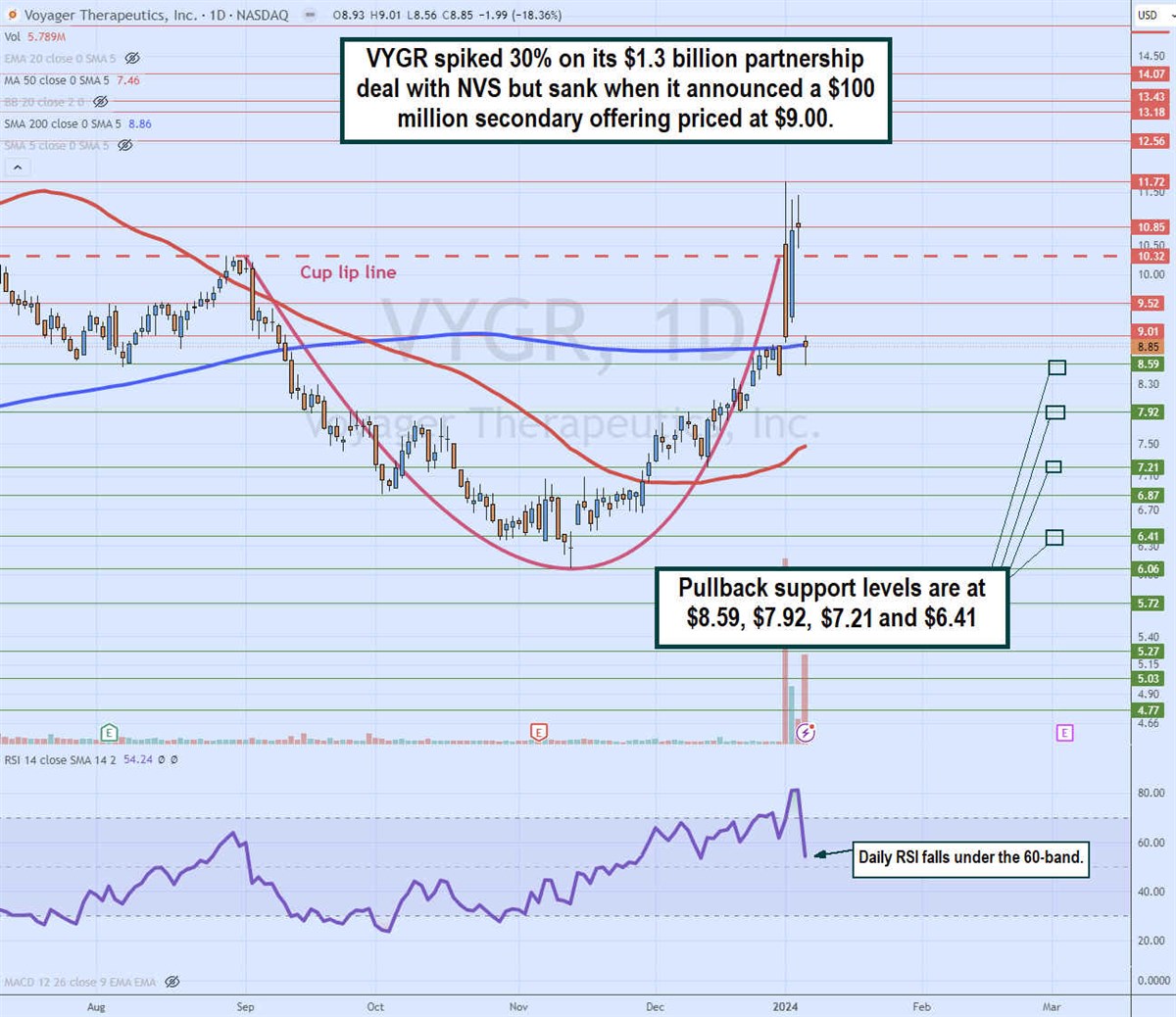 Voyager Therapeutics stock chart 