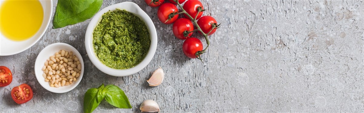 still photo of various ingredients for Mediterranean food