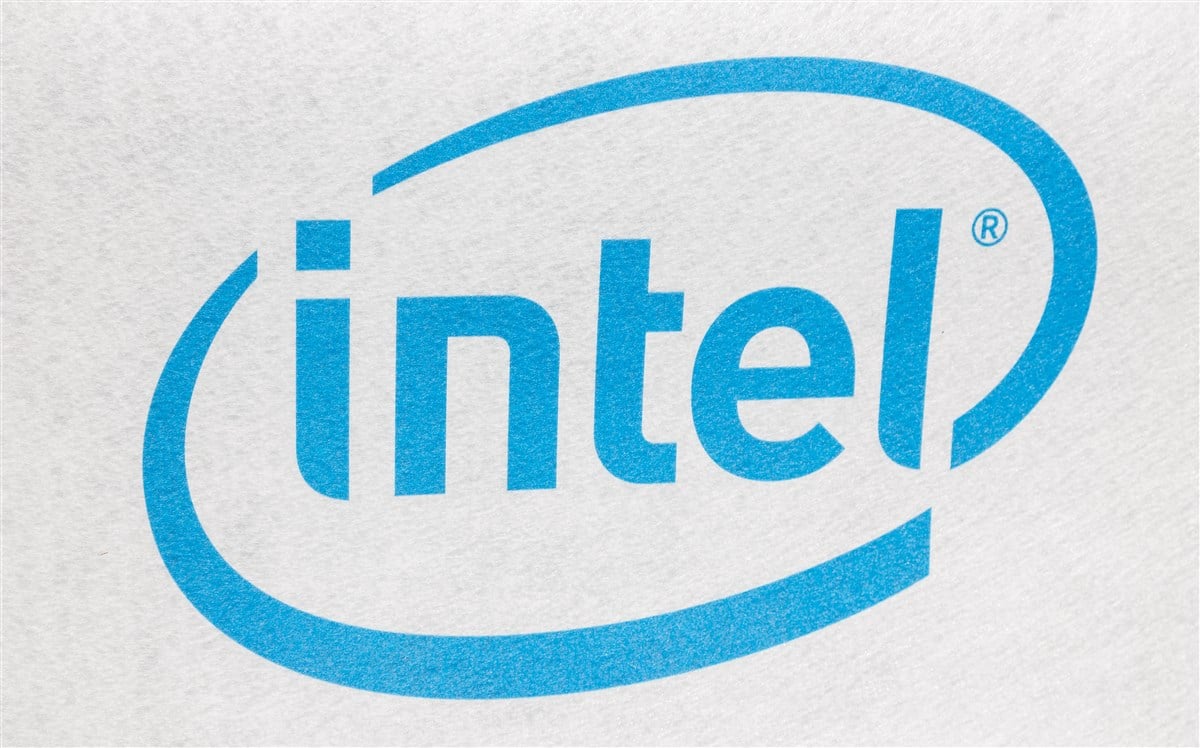 image of blue intel logo on white background