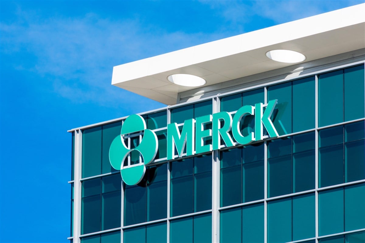 Merck logo on on outside of building