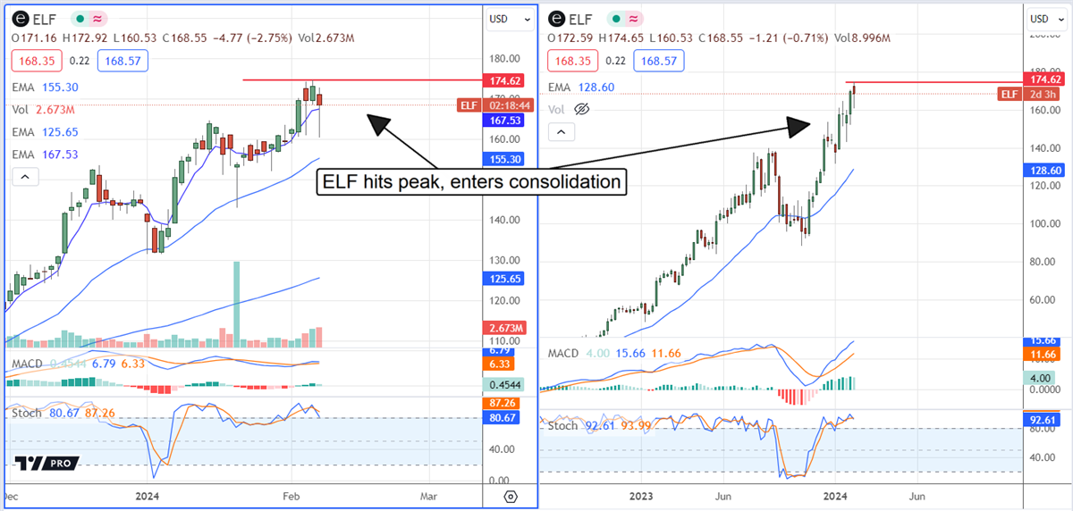elf stock charts