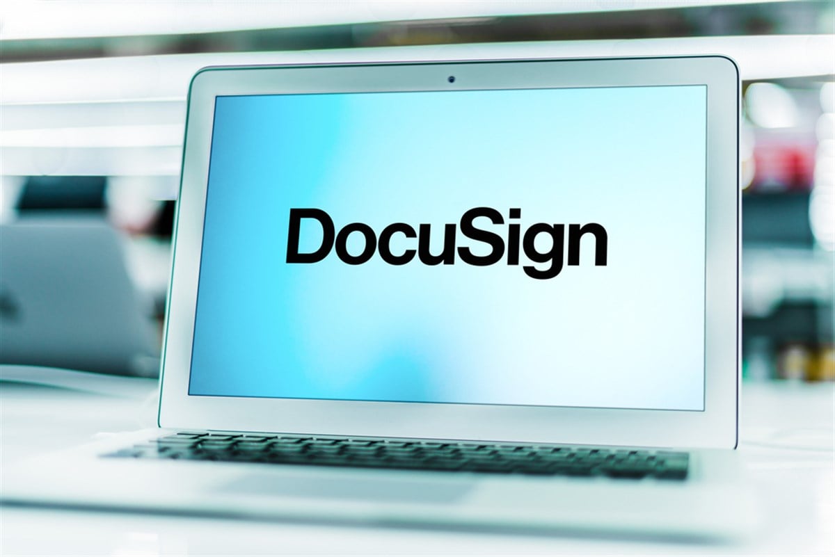 Docusign logo on a screen