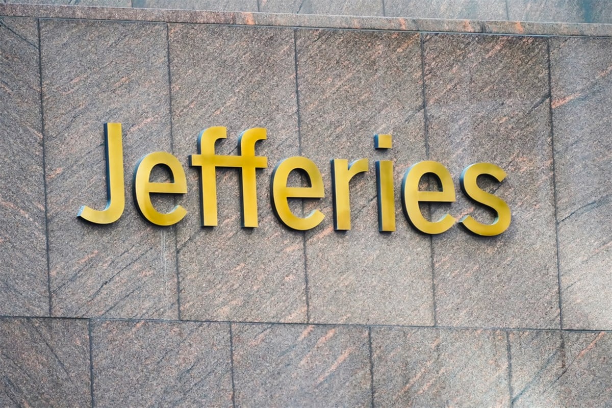 Jefferies logo on the side of a building