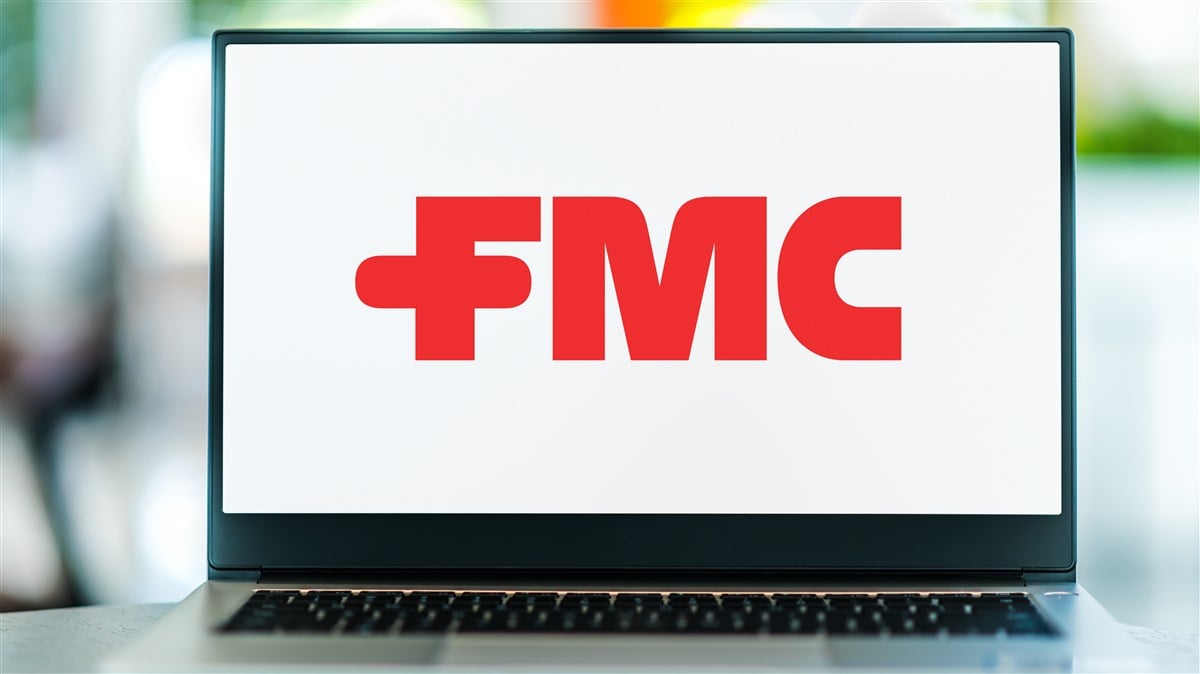 photo of laptop computer with fmc logo on white background