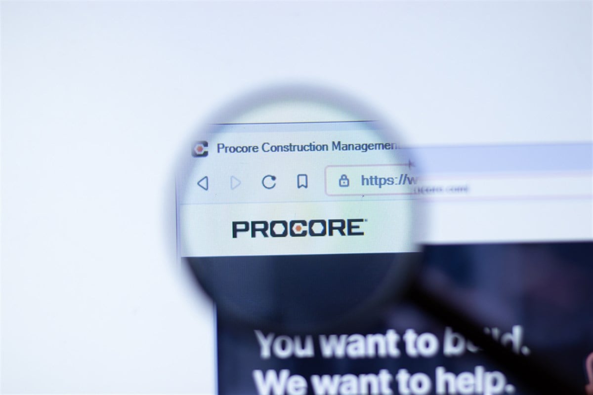 Procore Technologies logo on a screen