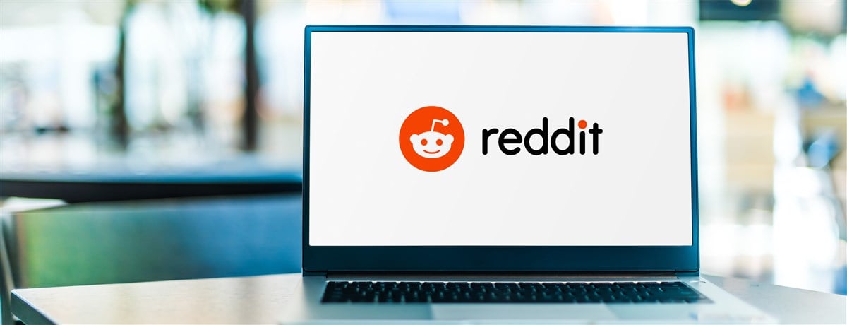 photo of laptop computer with reddit logo on screeen