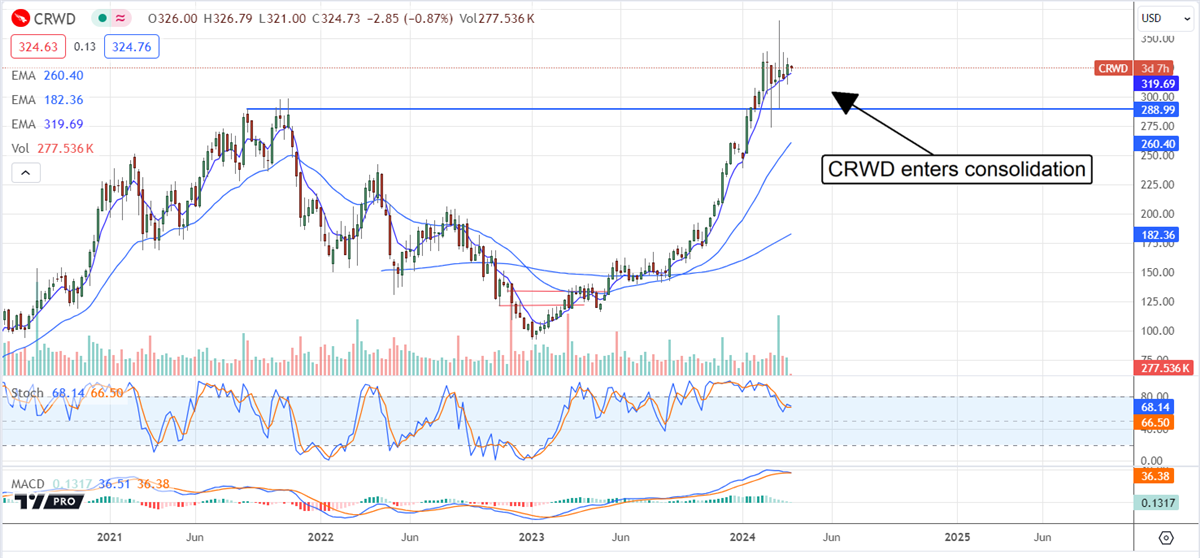 Crowdstrike stock price chart 