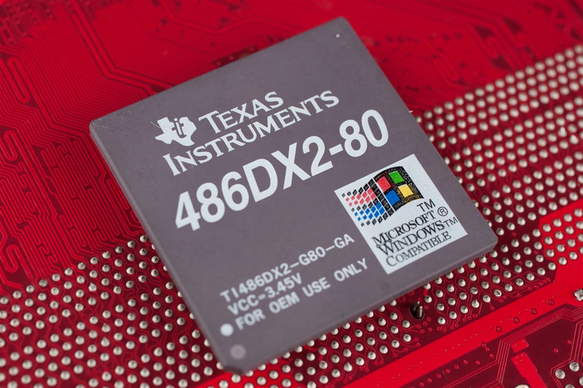 Photo of a Texas Instruments chip;  the company's shares could soon reach new highs.