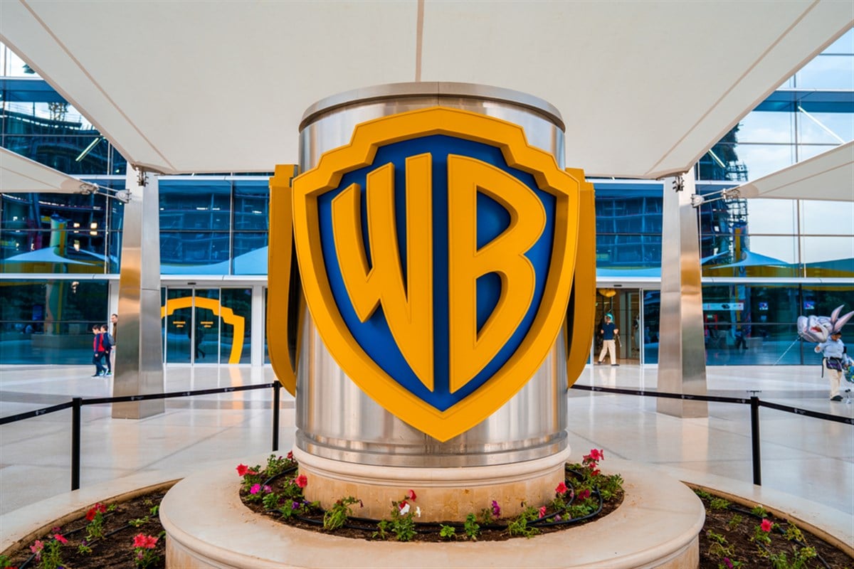 Photo of WB logo on a pillar at company headquarters. Can Warner Bros. Discovery-Disney Bundle Challenge Netflix? 