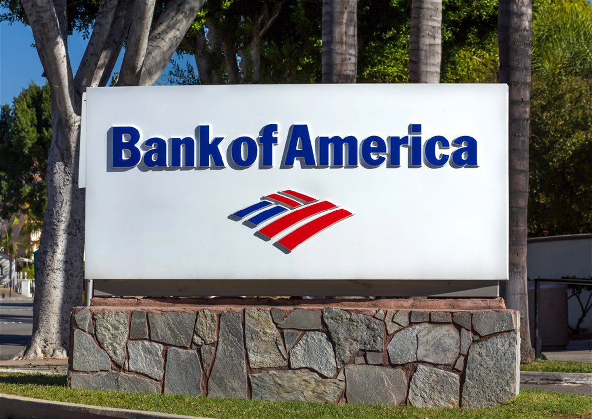 Bank of America branch logo sign