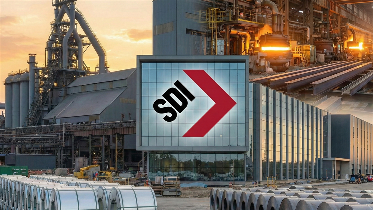 A split-screen composition representing Steel Dynamics.