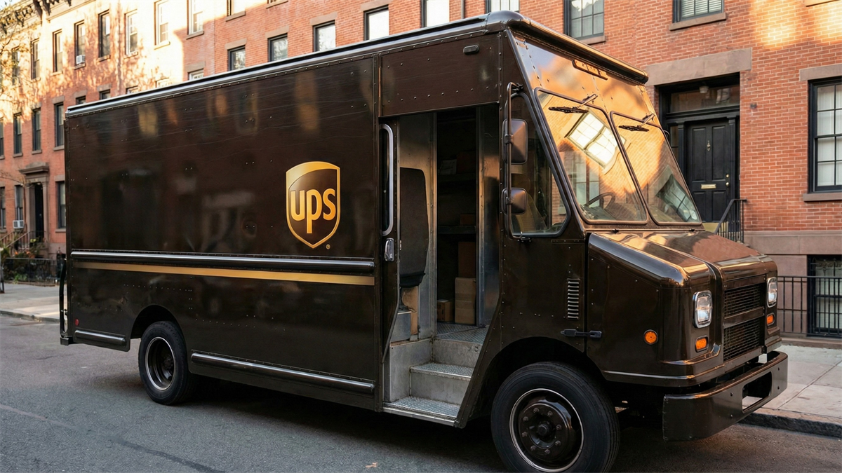 UPS delivery truck on city street, symbolizing UPS stock rebound and improving outlook entering 2026.