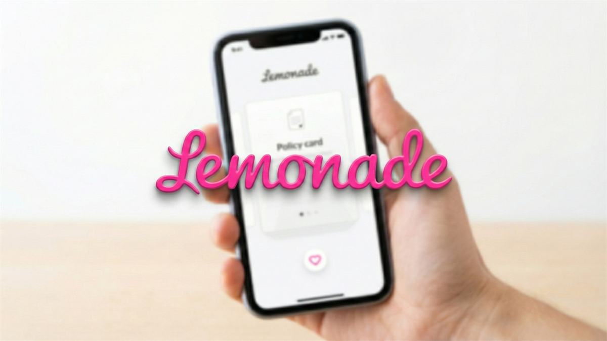 Lemonade mobile app interface displayed on a smartphone, highlighting AI-driven insurance platform growth