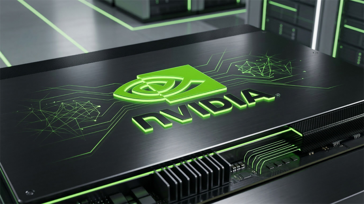 NVIDIA AI chip in data center setting, symbolizing semiconductor power behind rapid AI infrastructure growth.