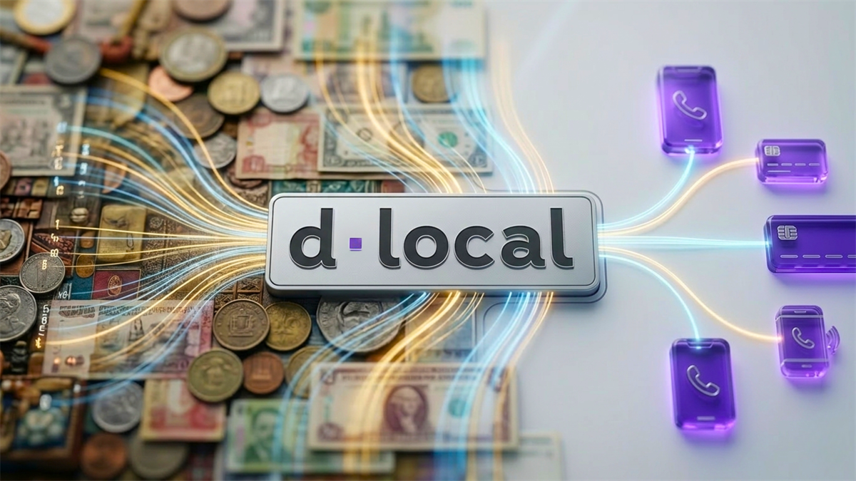 dLocal logo links cash and cards to mobile payments.