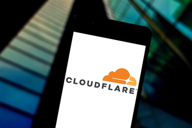 May 03, 2019, Brazil. In this photo illustration the Cloudflare logo is displayed on a smartphone.