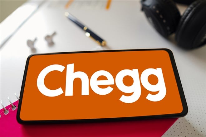 December 19, 2022, Brazil. In this photo illustration, the Chegg logo is displayed on a smartphone mobile screen