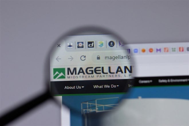 Magellan Midstream Partners company logo icon on website, stock price 