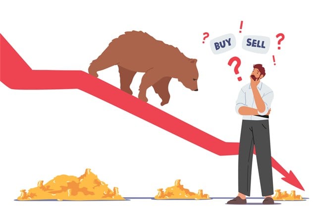 Image of a trader asking himself what to do about a bear market