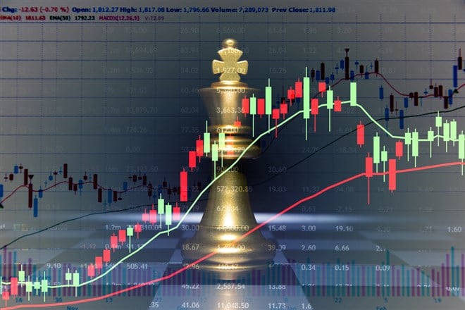 Chess gold leadership on the chessboard. How to trade in risk valuation situation. Money was allocate to portfolio efficiency. Investor can get more capital gain and dividend