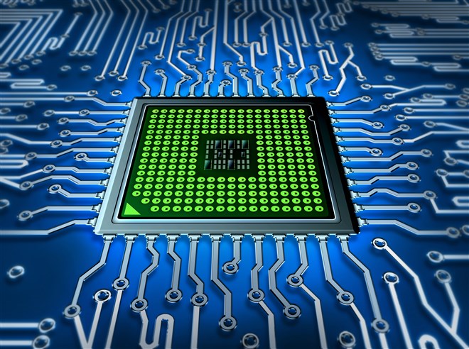 abstract image of semiconductor chip as part of an integrated circuit