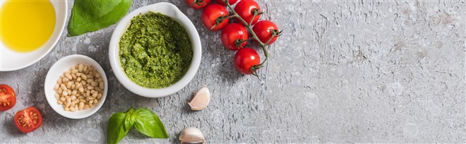 still photo of various ingredients for Mediterranean food