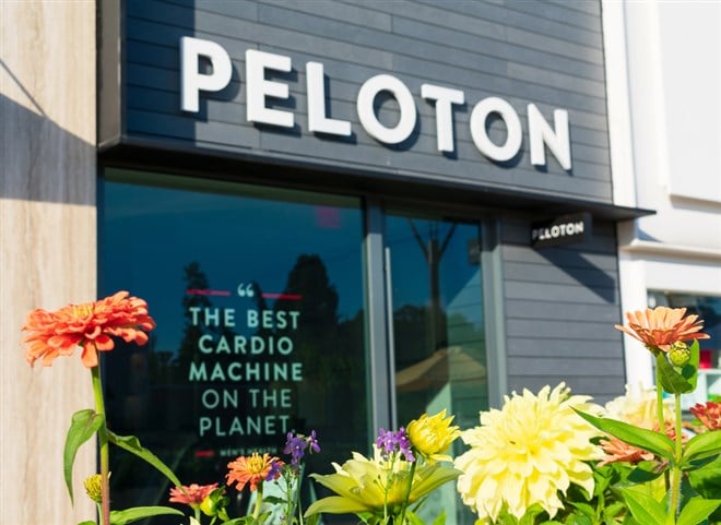 Peloton store exterior; learn more about Peloton Inc.