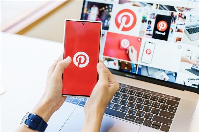 Pinterest app on both smartphone and computer