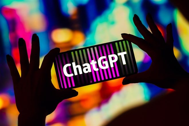 ChatGPT (OpenAI) logo is displayed on a smartphone screen