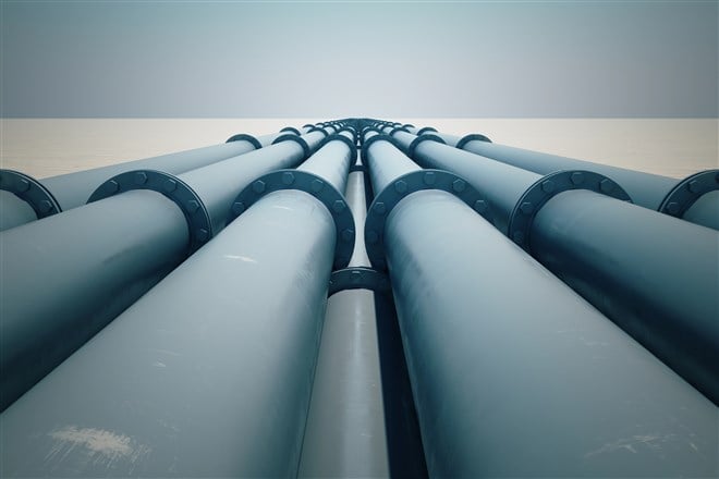 image of rows of oil pipelines