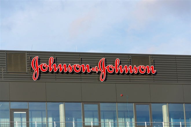 Johnson & Johnson company logo on headquarters building