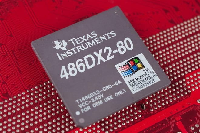 Photo of a Texas Instruments chip; the company's stock could hit new highs soon.