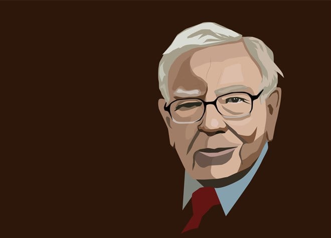 Investor and economist Warren Buffett forecasts stocks market changes will continue to rise. Warren Buffett portrait, vector illustration.