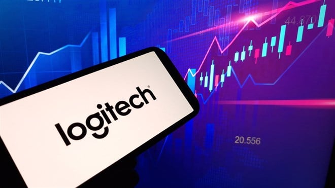 Photo of the Logitech logo against a backdrop of a financial chart. Does Logitech Earnings Surprise Indicate a Video Gaming Rebound?