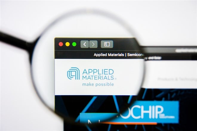 Applied Materials website homepage. Applied Materials logo visible on screen.