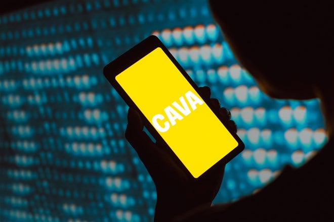Illustration of smart phone with CAVA displayed on screen