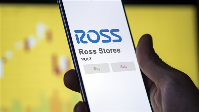 logo of Ross Stores on the screen of an exchange